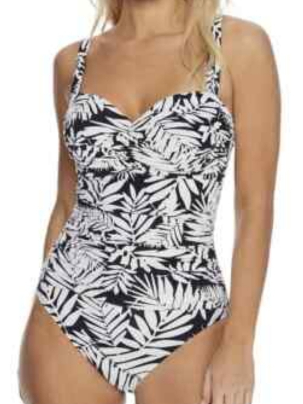 BLEU ROD BEATTIE Urban Oasis Black White One Piece Bathing Suit Size 12